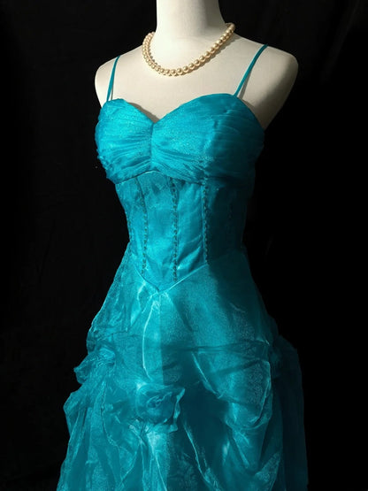 New Arrival Prom Dress A Line Spaghetti Straps Tulle Birthday Party Dress Evening Dress    D3553