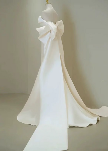 Beauty Wedding Dress Strapless Bowknot Mermaid Wedding Dress  D3258