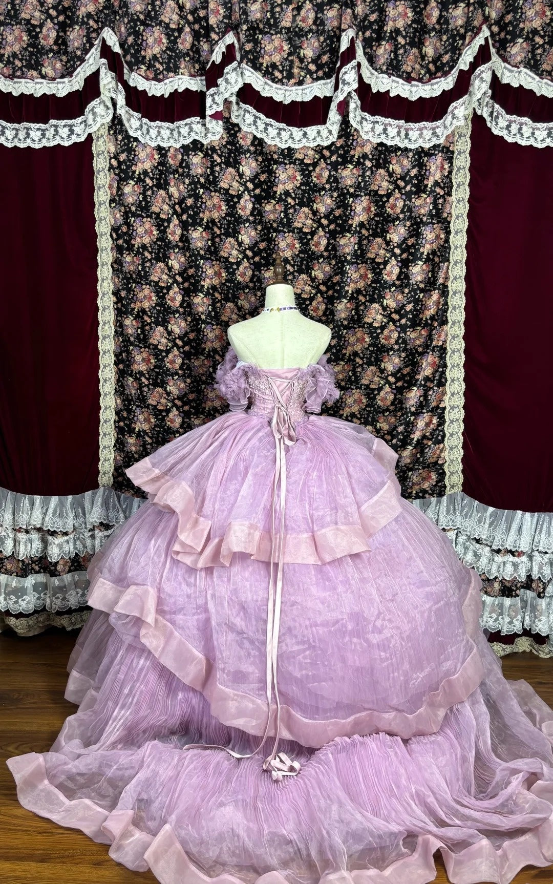 Beauty Prom Dress Off Shoulder Pleated Tulle Ball Gown Evening Dress Sweet 16 Dress  D3576