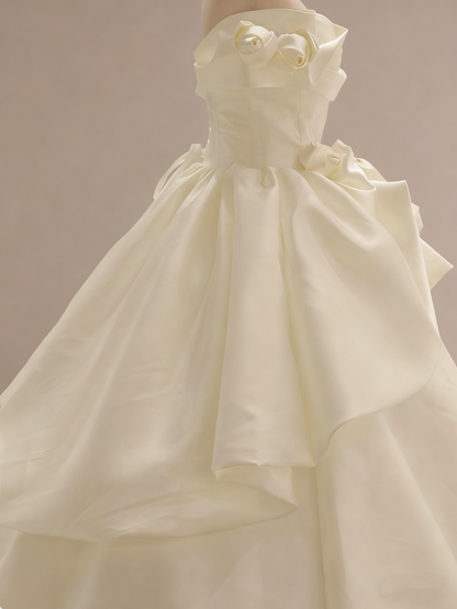 New Arrival Wedding Dress Off Shoulder Pleated Rose Wedding Dress    D3579