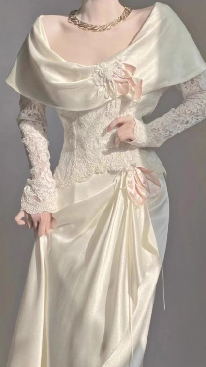 New Arrival Wedding Dress Off Shoulder Lace Pleated Wedding Dress    D3590