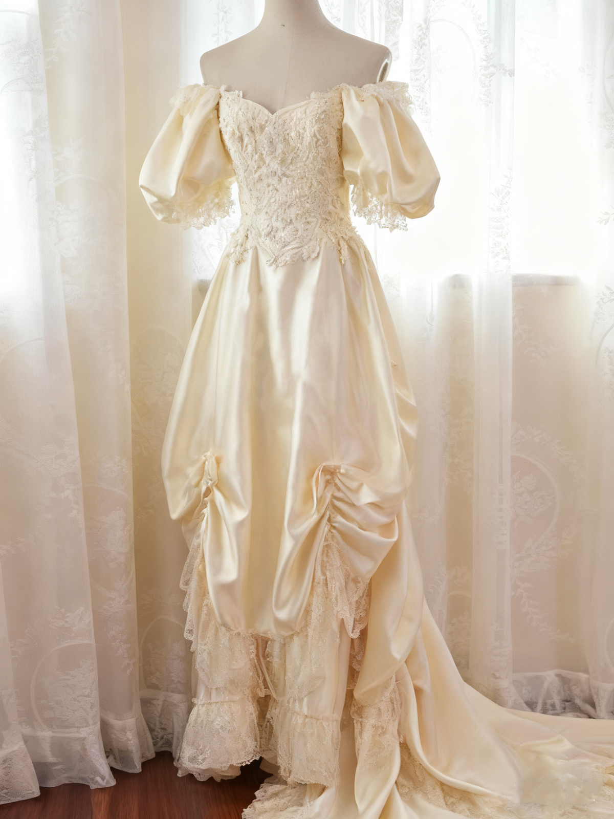 Vintage Wedding Dress Sweetheart Pleated Lace Wedding Dress  D3601