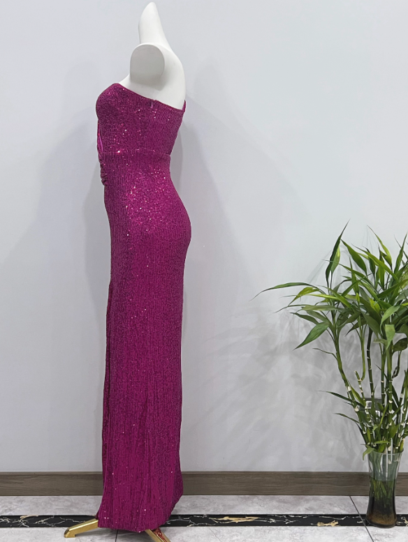 New Arrival Prom Dress Asymmetrical Neck Slit Birthday Party Dress Cocktail Dress   D3613