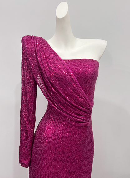 New Arrival Prom Dress Asymmetrical Neck Slit Birthday Party Dress Cocktail Dress   D3613