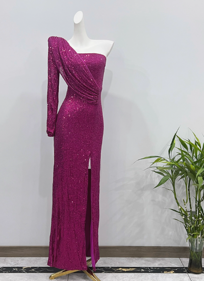 New Arrival Prom Dress Asymmetrical Neck Slit Birthday Party Dress Cocktail Dress   D3613