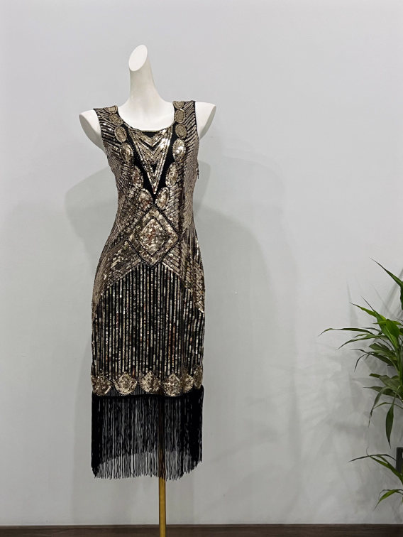 Stunning Prom Dress Crew Neck Tassel Sequins Birthday Party Dress Cocktail Dress     D3620