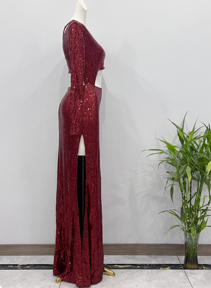 Gorgeous Prom Dress Asymmetrical Neck Sequins Cocktail Dress Birthday Party Dress     D3626