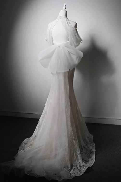 Elegant Wedding Dress Off Shoulder Backless Lace Mermaid Wedding Dress  D3643