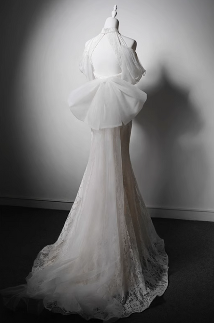 Elegant Wedding Dress Off Shoulder Backless Lace Mermaid Wedding Dress  D3643