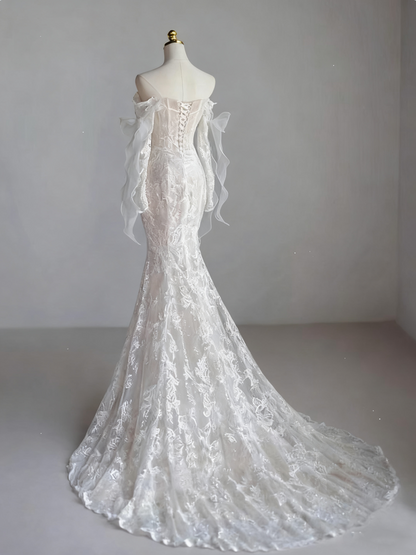 Elegant Wedding Dress Sweetheart Lace Mermaid Wedding Dress  D3661
