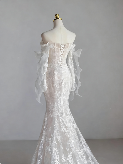 Elegant Wedding Dress Sweetheart Lace Mermaid Wedding Dress  D3661