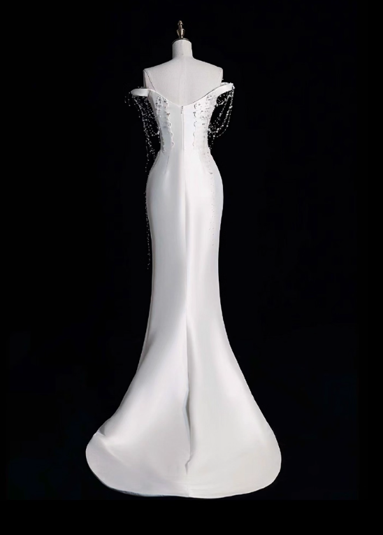 New Arrival Wedding Dress Off Shoulder Pleated Mermaid Wedding Dress  D3666