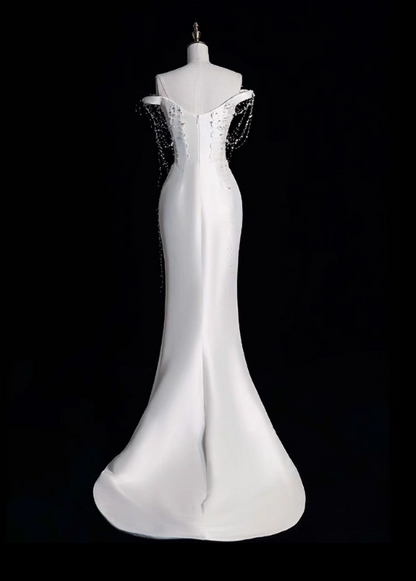 New Arrival Wedding Dress Off Shoulder Pleated Mermaid Wedding Dress  D3666