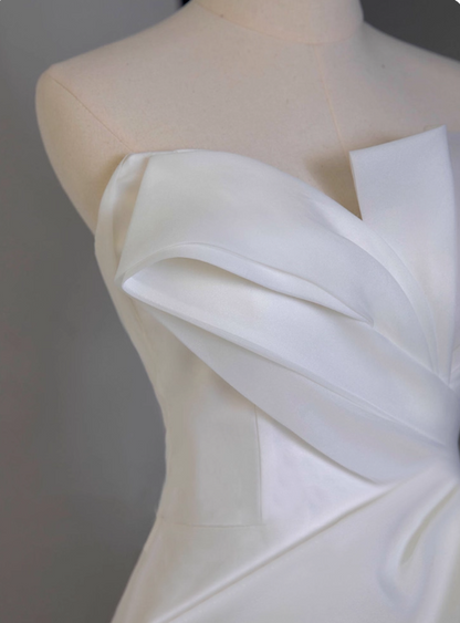 New Arrival Wedding Dress A Line Strapless Pleated Wedding Dress D3667