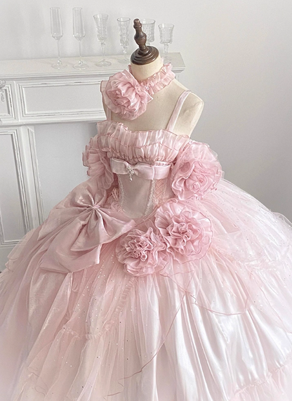 Sweet Prom Dress Spaghetti Straps Tulle Pleated Ball Gown Evening Dress Quinceanera Dress    D3692