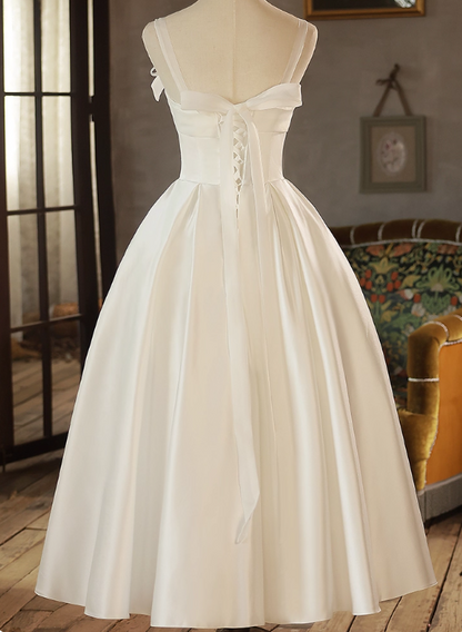 New Arrival Wedding Dress Straps Pleated Wedding Dress  D3696