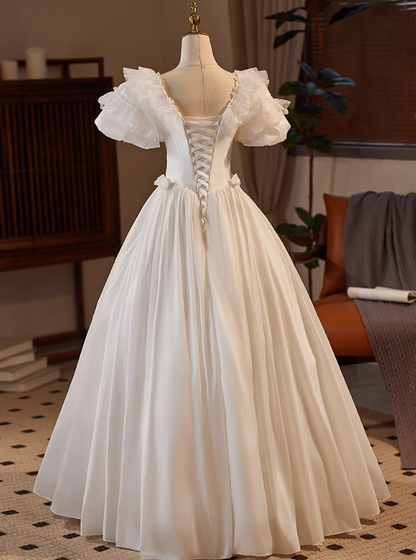 Stunning Wedding Dress V-neck Tulle Pleated Wedding Dress  D3706