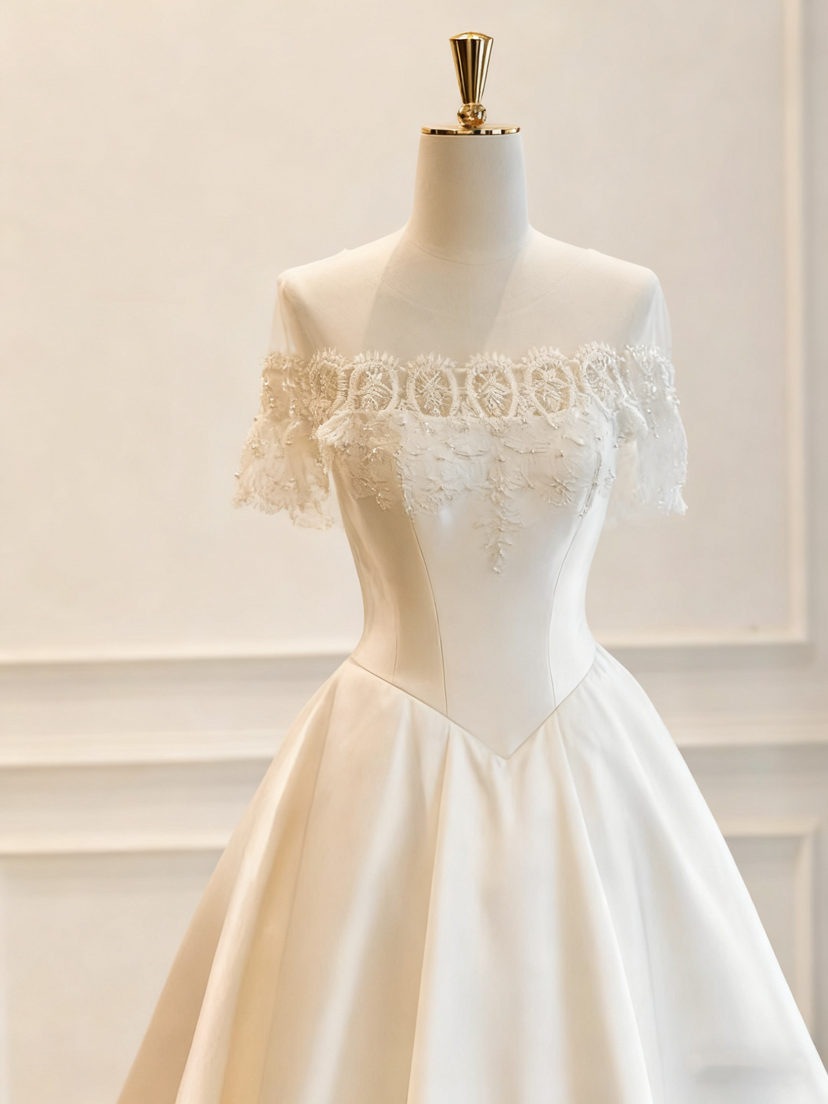 New Arrival Wedding Dress Off Shoulder Lace Wedding Dress  D3775