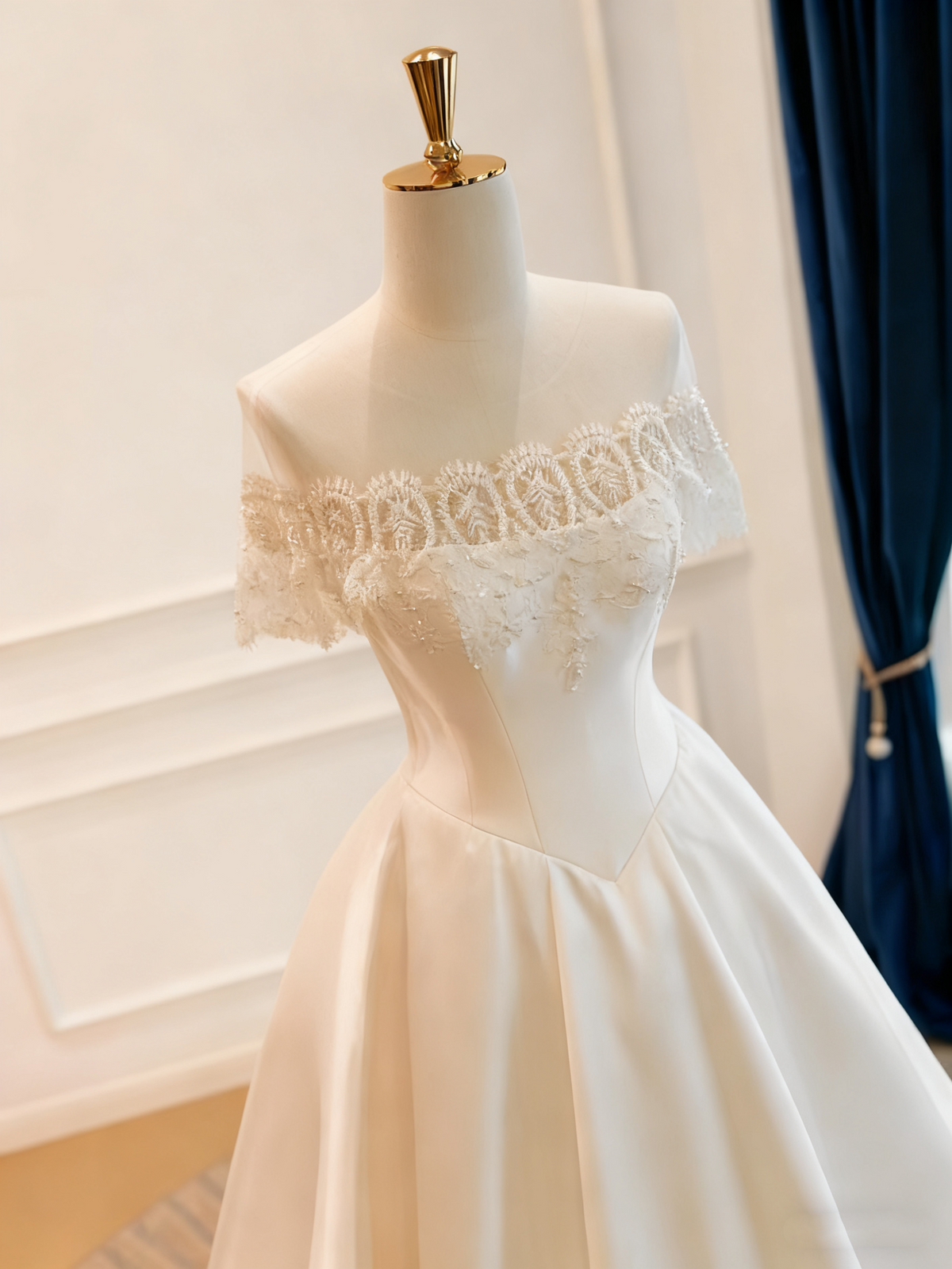 New Arrival Wedding Dress Off Shoulder Lace Wedding Dress  D3775