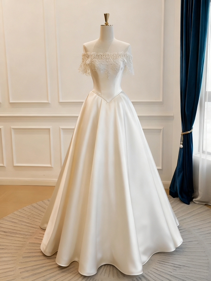 New Arrival Wedding Dress Off Shoulder Lace Wedding Dress  D3775