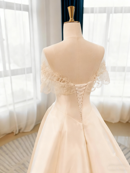 New Arrival Wedding Dress Off Shoulder Lace Wedding Dress  D3775
