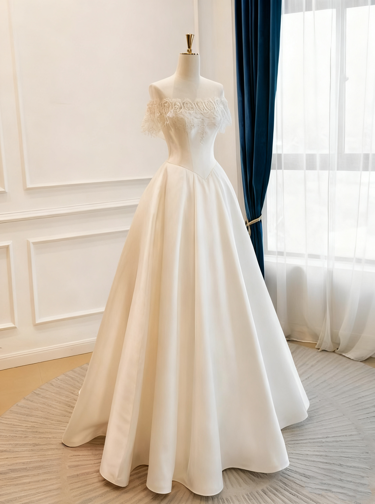 New Arrival Wedding Dress Off Shoulder Lace Wedding Dress  D3775
