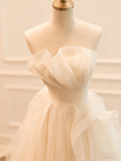 New Arrival Wedding Dress Strapless Pleated Wedding Dress D3780
