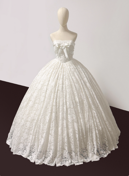 New Arrival Wedding Dress Strapless Lace Pleated Wedding Dress  D3798