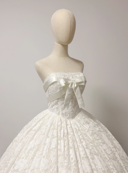 New Arrival Wedding Dress Strapless Lace Pleated Wedding Dress  D3798