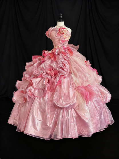 Gorgeous Prom Dress Strapless Ruffle Ball Gown Sweet 16 Dress Birthday Outfits      D3802