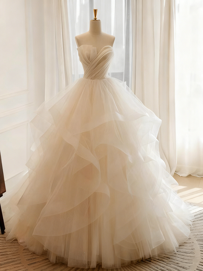 New Arrival Wedding Dress Sweetheart Pleated Tulle Wedding Dress  D3804