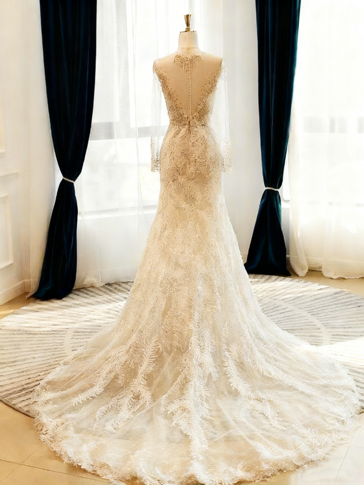 Gorgeous Wedding Dress Crew Neck Mermaid Wedding Dress  D3806