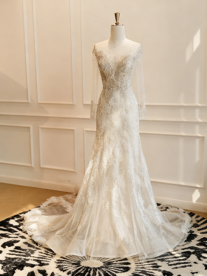 Gorgeous Wedding Dress Crew Neck Mermaid Wedding Dress  D3806