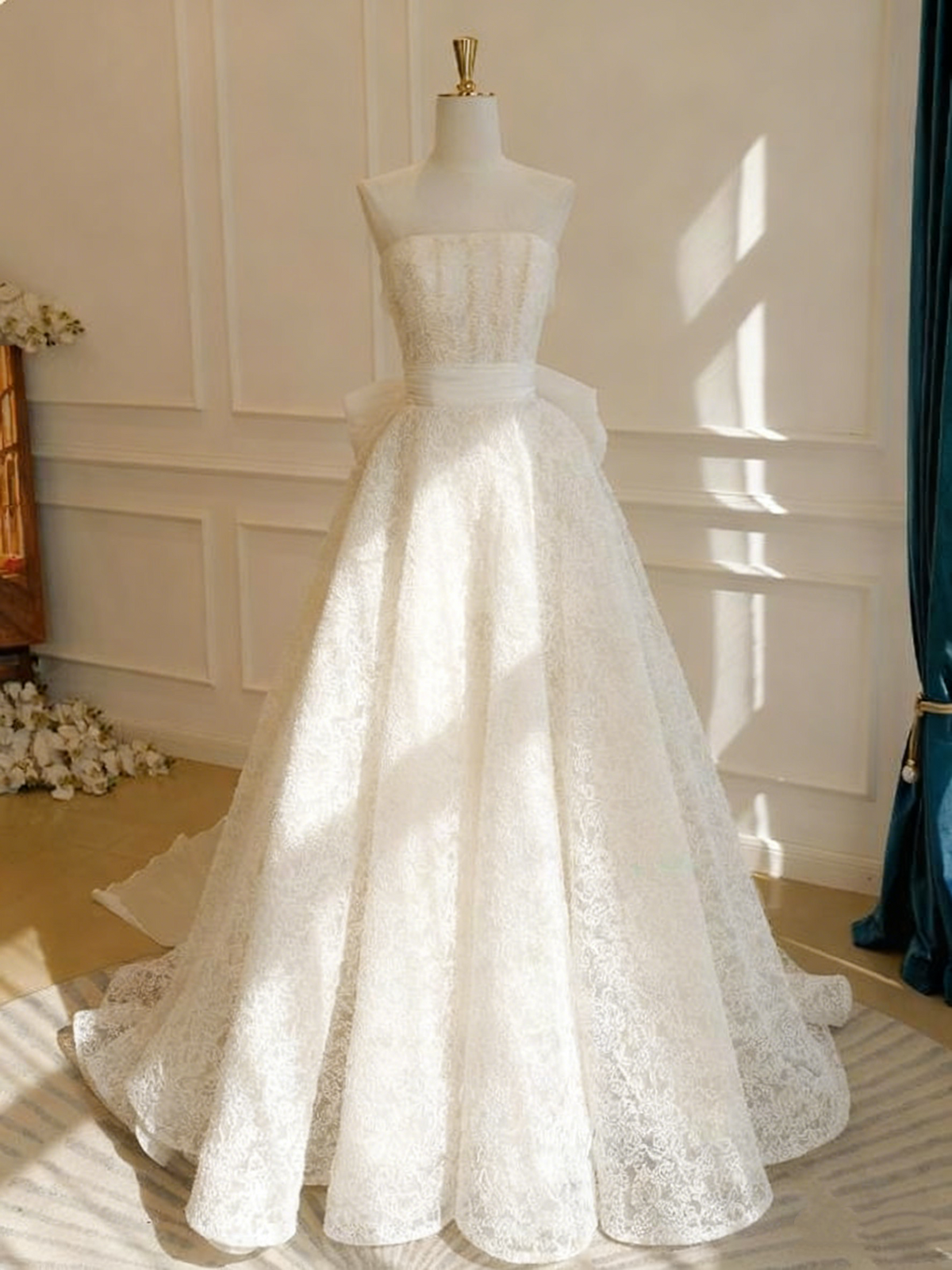 Beauty Wedding Dress Strapless Pleated Wedding Dress   D3834