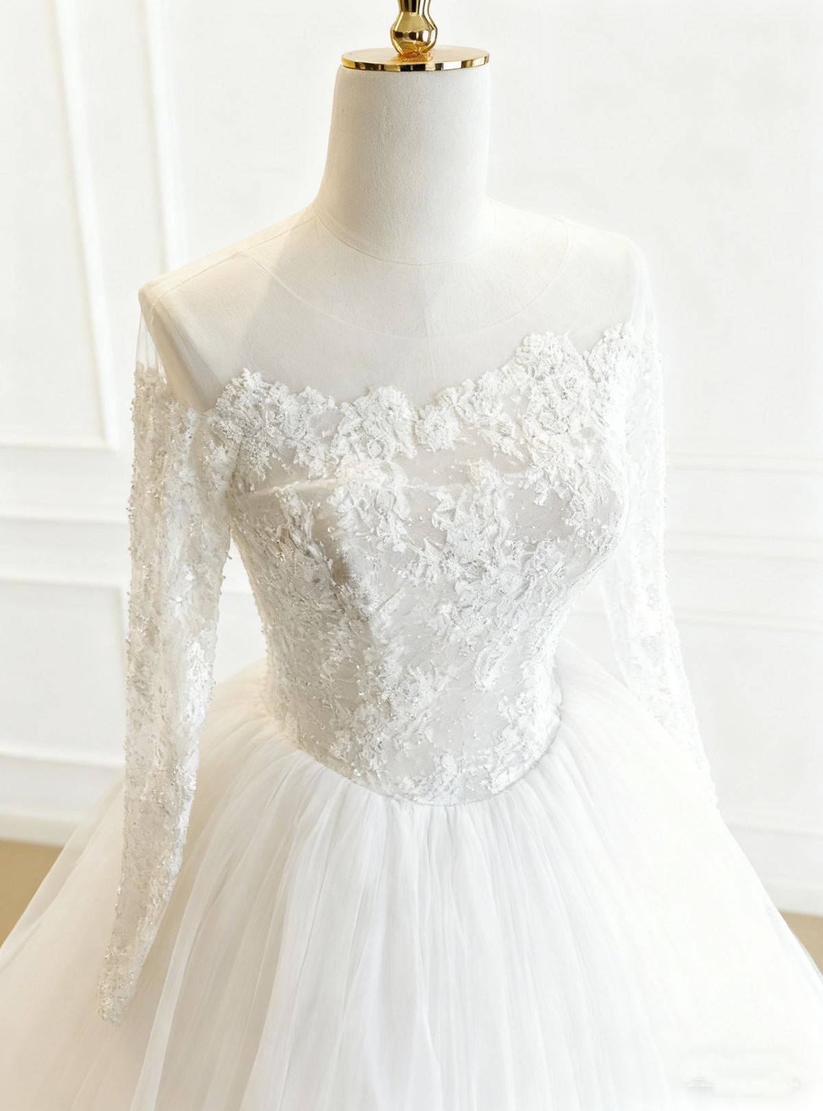 New Design Wedding Dress Off Shoulder Pleated Tulle Wedding Dress  D3835