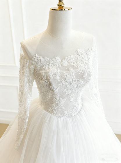 New Design Wedding Dress Off Shoulder Pleated Tulle Wedding Dress  D3835