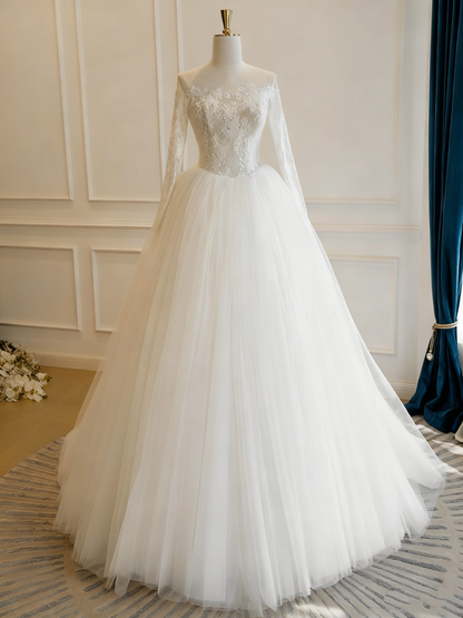 New Design Wedding Dress Off Shoulder Pleated Tulle Wedding Dress  D3835