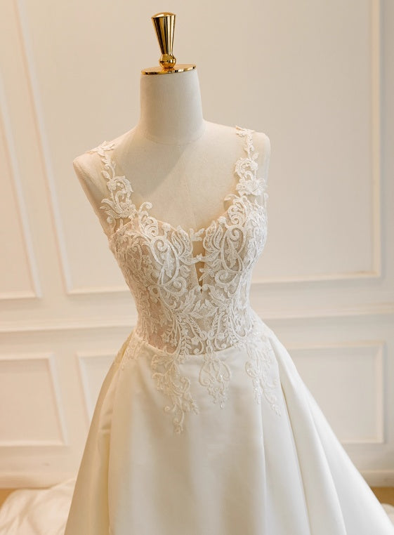 New Arrival Wedding Dress Spgahetti Straps Wedding Dress  D3842