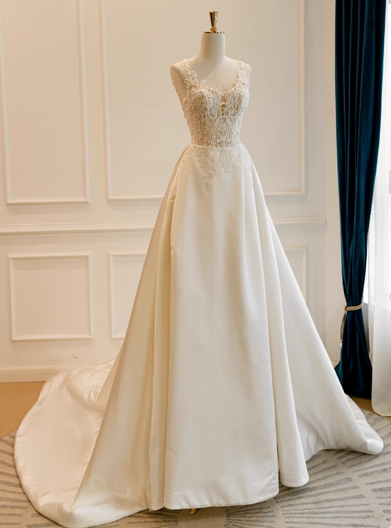New Arrival Wedding Dress Spgahetti Straps Wedding Dress  D3842