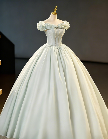 New Design Prom Dress Off Shoulder Pleated Ball Gown Evening Dress Sweet 16 Dress    D3859