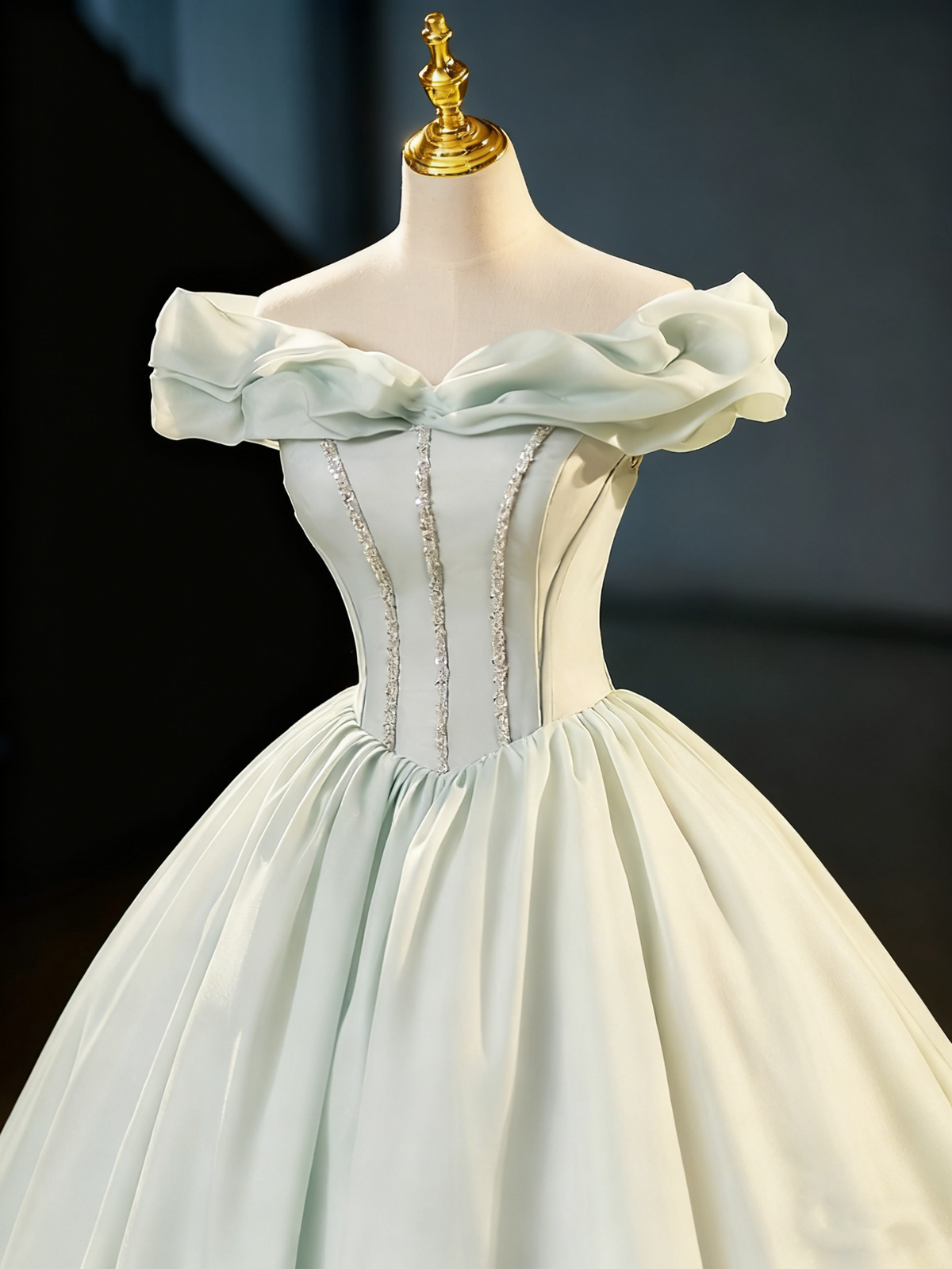 New Design Prom Dress Off Shoulder Pleated Ball Gown Evening Dress Sweet 16 Dress    D3859