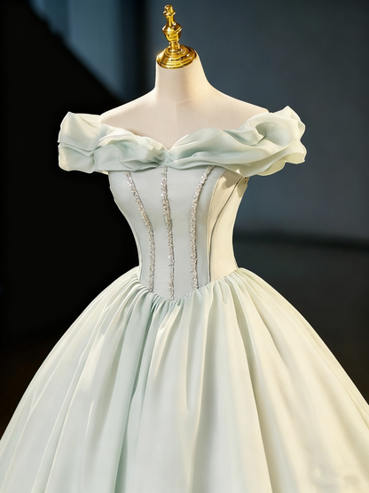 New Design Prom Dress Off Shoulder Pleated Ball Gown Evening Dress Sweet 16 Dress    D3859