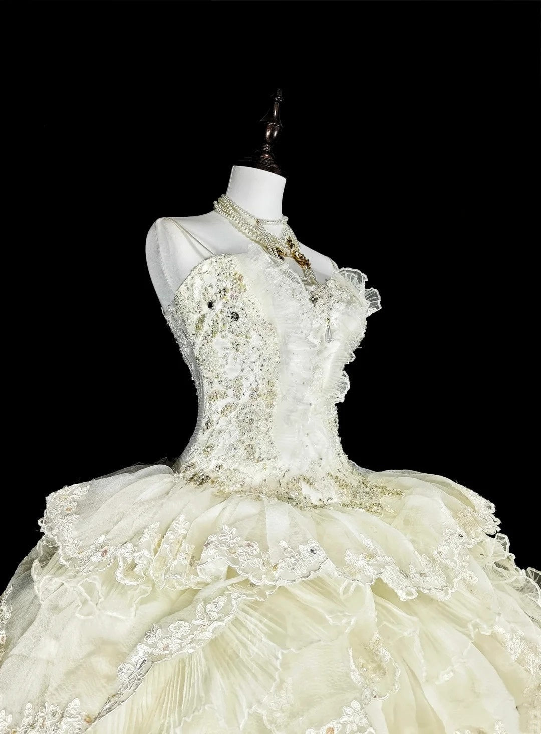 Vintage Wedding Dress Sweetheart Tulle Pleated Wedding Dress  D3883