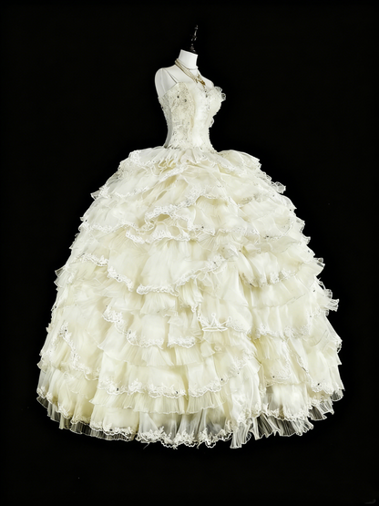 Vintage Wedding Dress Sweetheart Tulle Pleated Wedding Dress  D3883