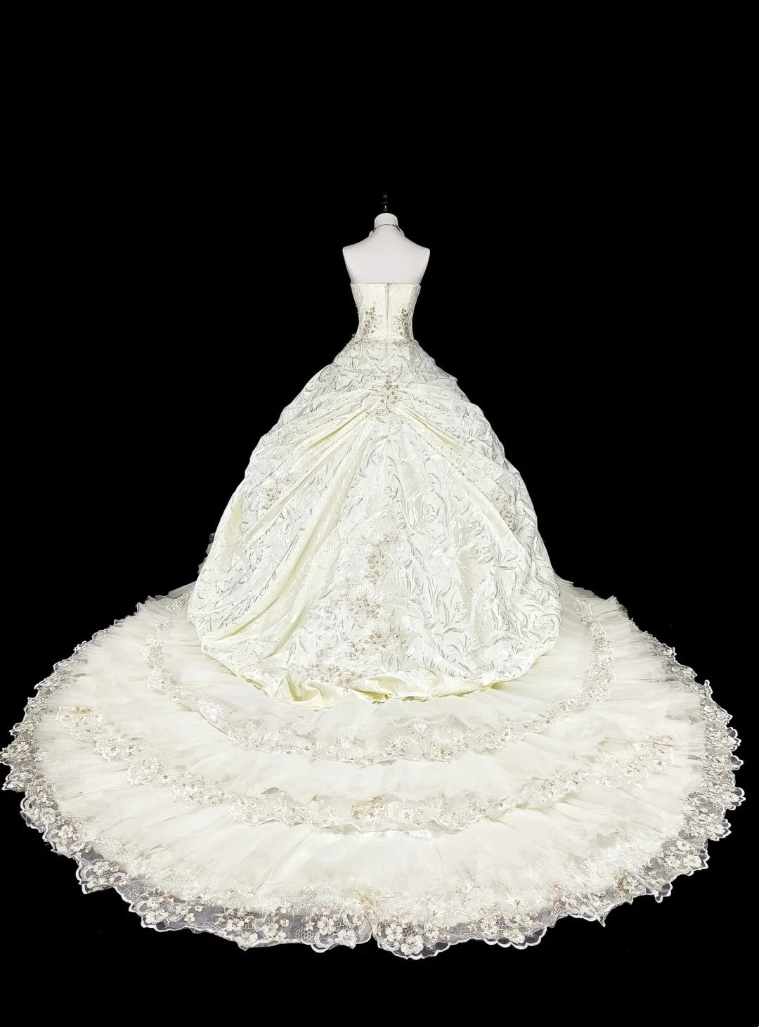Vintage Wedding Dress Strapless Tulle Pleated Wedding Dress  D3884