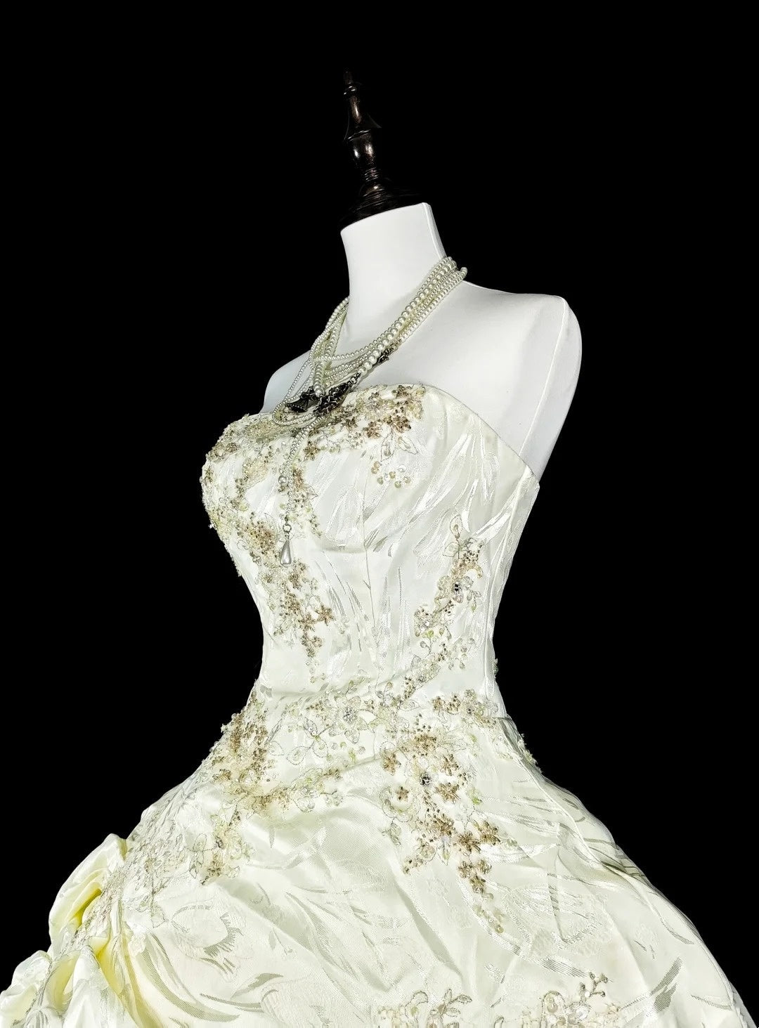 Vintage Wedding Dress Strapless Tulle Pleated Wedding Dress  D3884