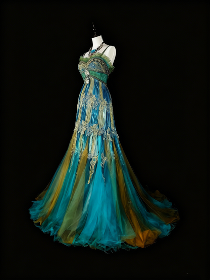 Stunning Prom Dress Spaghetti Straps Tulle Evening Dress Gala Dress            D3893