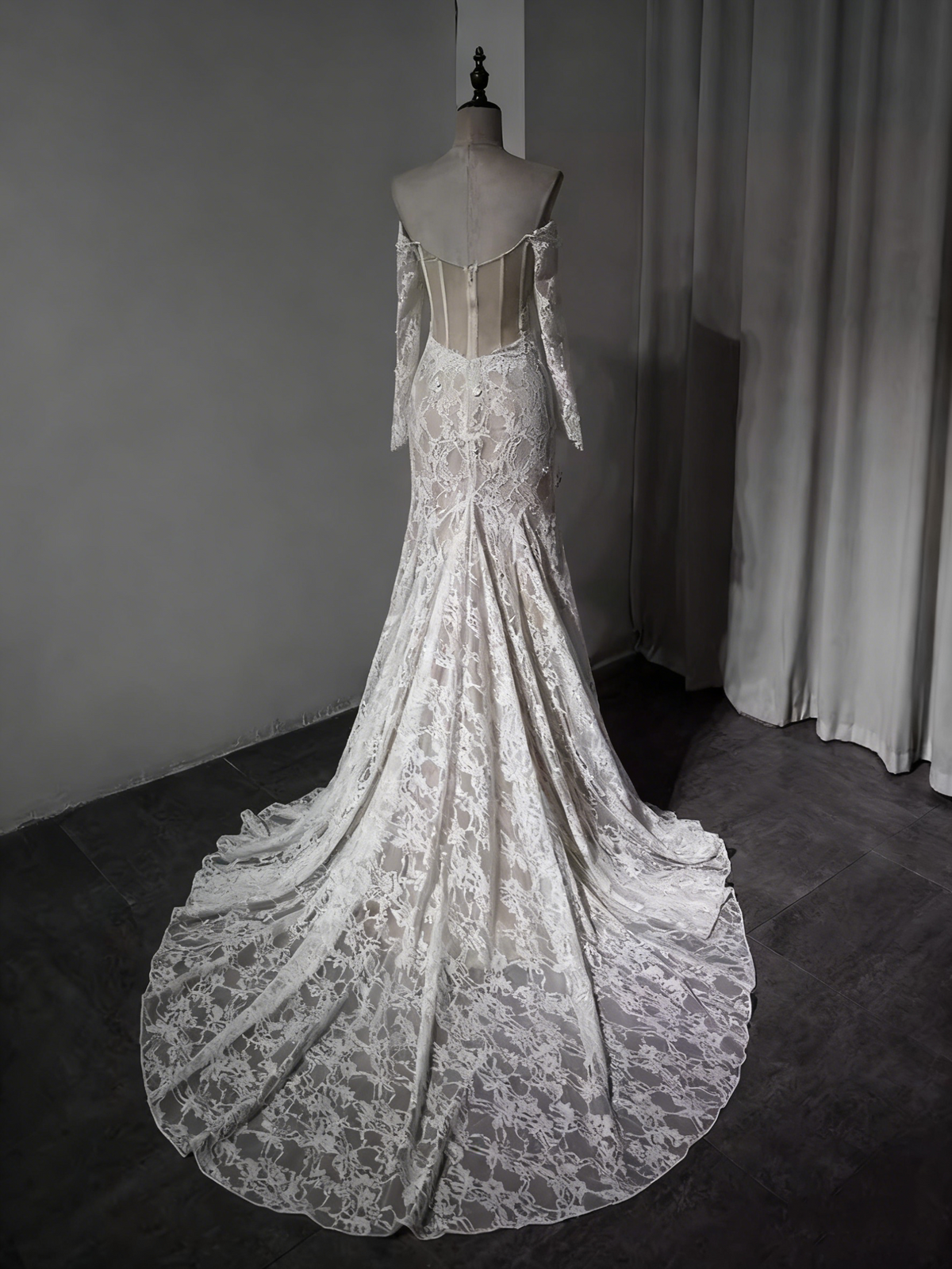 New Arrival Wedding Dress Off Shoulder Lace Mermaid Wedding Dresss  D3895