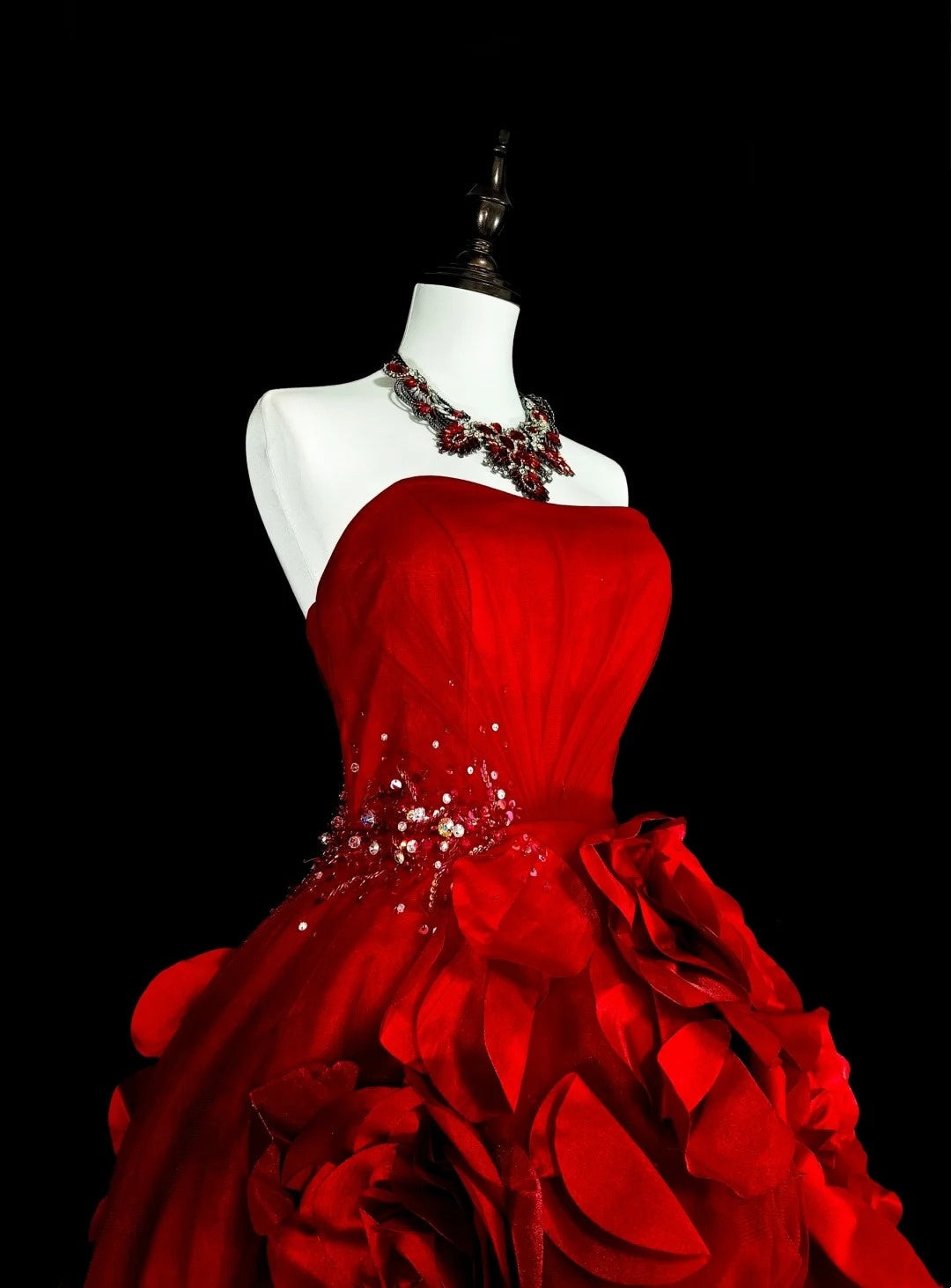 New Arrival Prom Dress Strapless Pleated Tulle Evening Dress Gala Dress          D3897