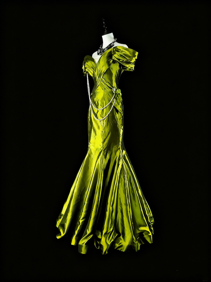 Stunning Prom Dress Off Shoulder Pleated Mermaid Evening Dress Gala Dress      D3903